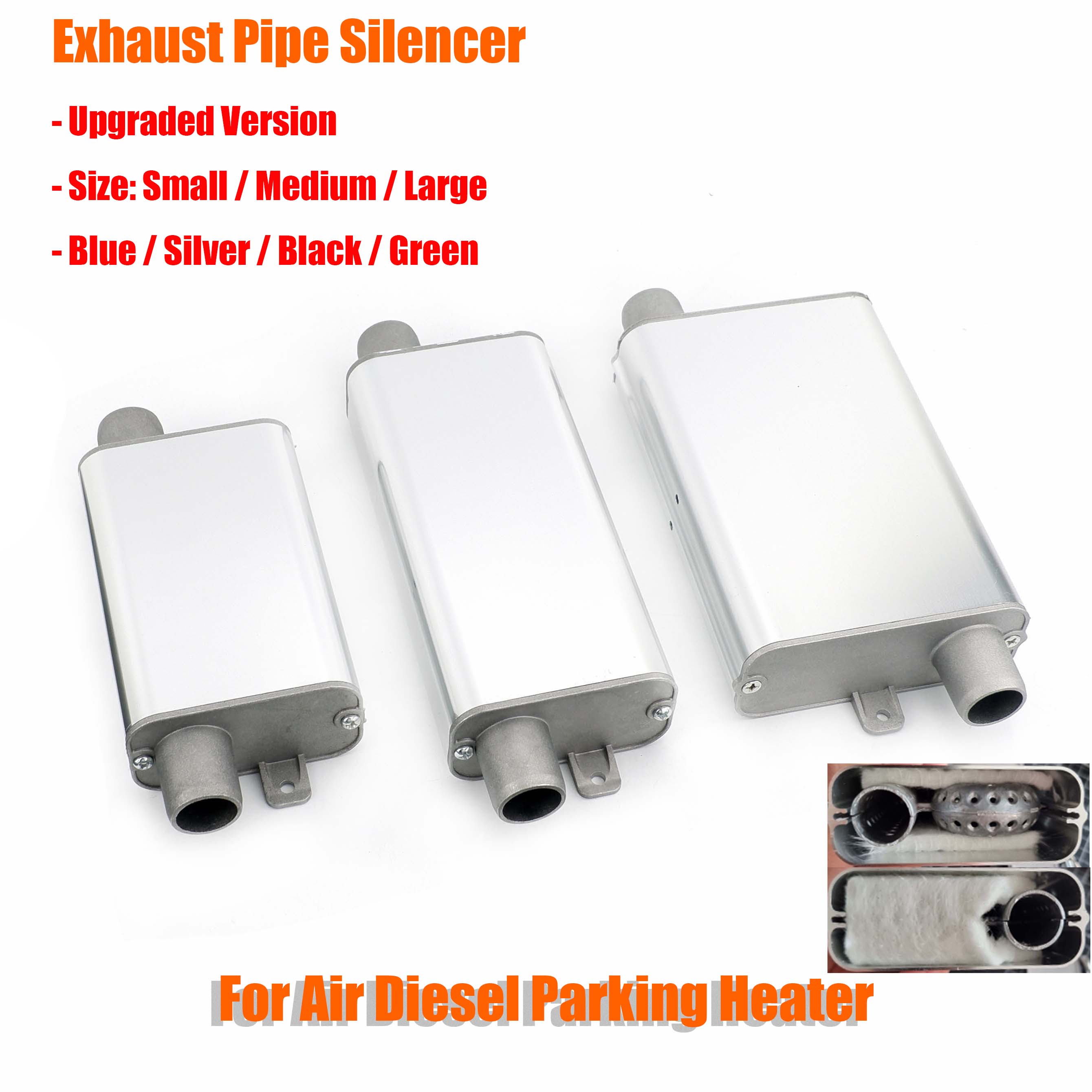 Diesel Heater Ducting Kit - 24mm Muffler Noise Reduce S Curved