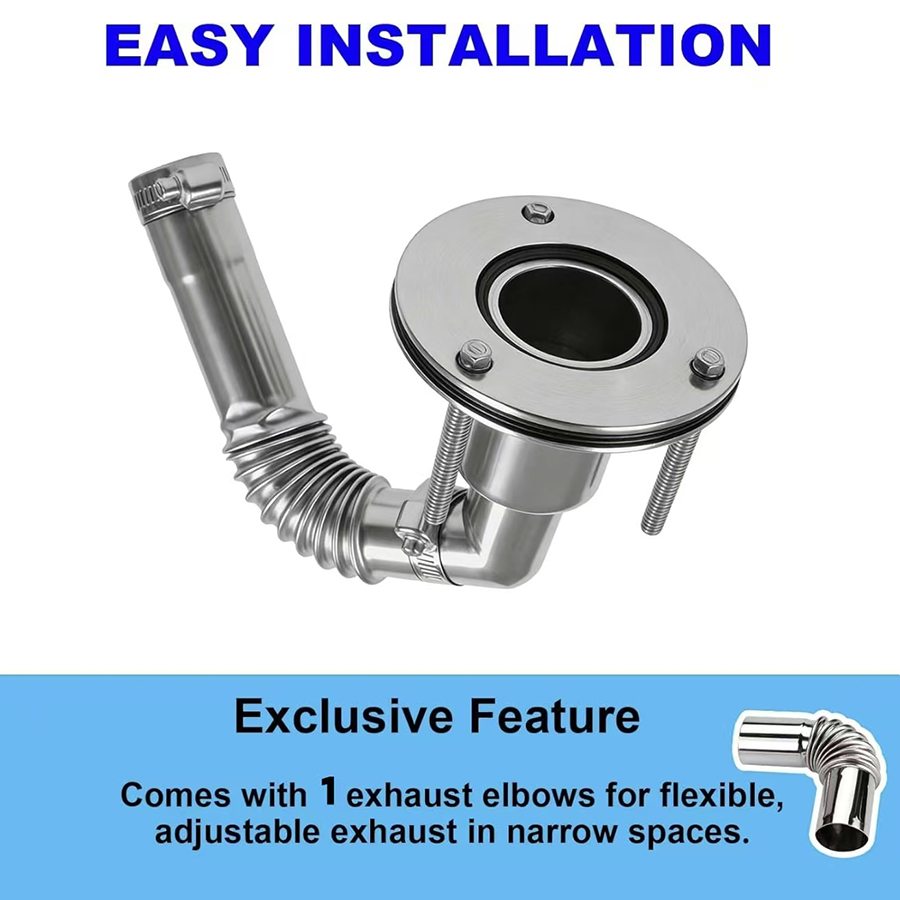 Diesel Heater Silencer Muffler - 24mm/0.94' 316 Stainless Steel Thru Hull