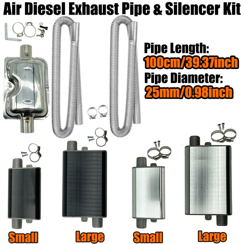 Diesel Heater Silencer Muffler - 100cm Air Diesel Parking Heater Exhaust