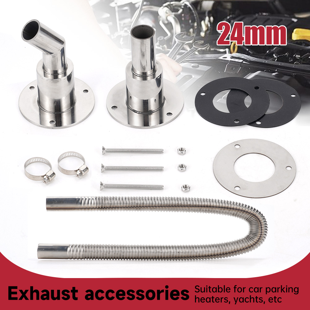 Diesel Heater Silencer Muffler - 24mm Diesel Heater Exhaust Pipe Kit