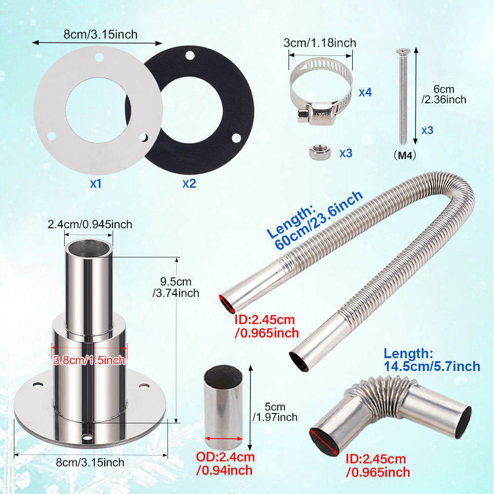 24mm Diesel Heater Exhaust Pip - đánh giá và giá Diesel Heater Ducting Kit