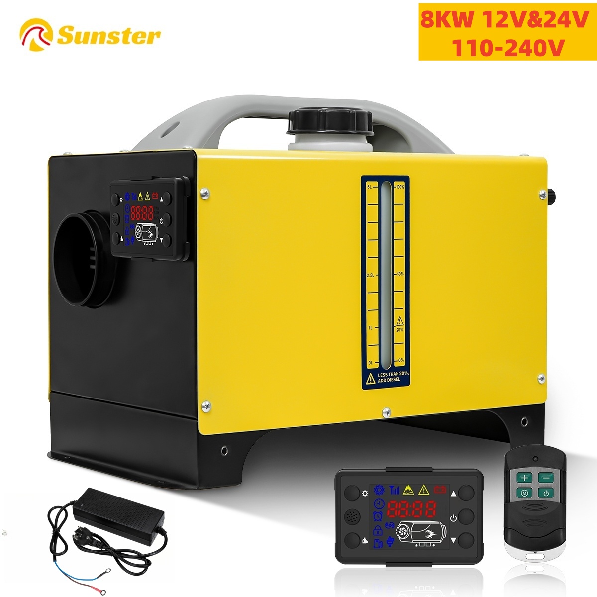 8KW 12V 24V 110-240V Portable  - đánh giá và giá Diesel Parking Heater 8Kw 24V