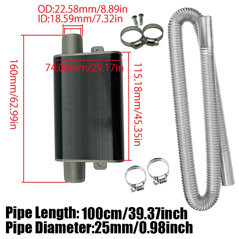 100cm Air Diesel Parking Heate - đánh giá và giá Diesel Heater Silencer Muffler
