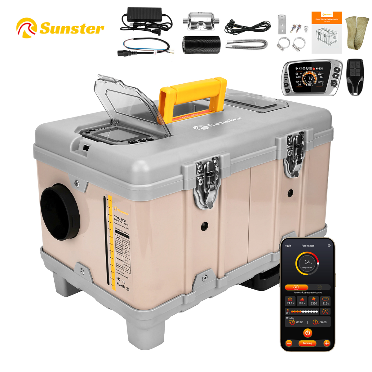 Sunster 8KW 12V/110-240V Toolb - đánh giá và giá Diesel Heater 8Kw Rv Camper