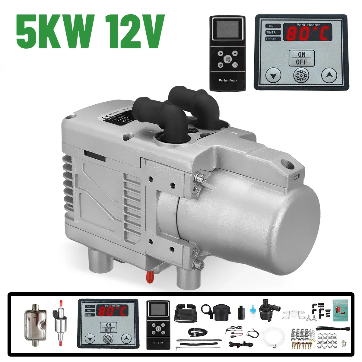 5KW 12V Air Heater Kit Diesel  - đánh giá và giá Diesel Air Heater Lcd Controller