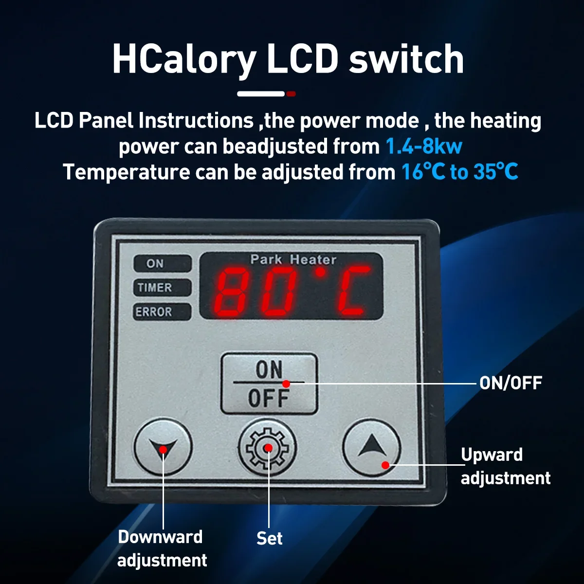 5KW 12V Air Heater Kit Diesel  - đánh giá và giá Diesel Air Heater Lcd Controller
