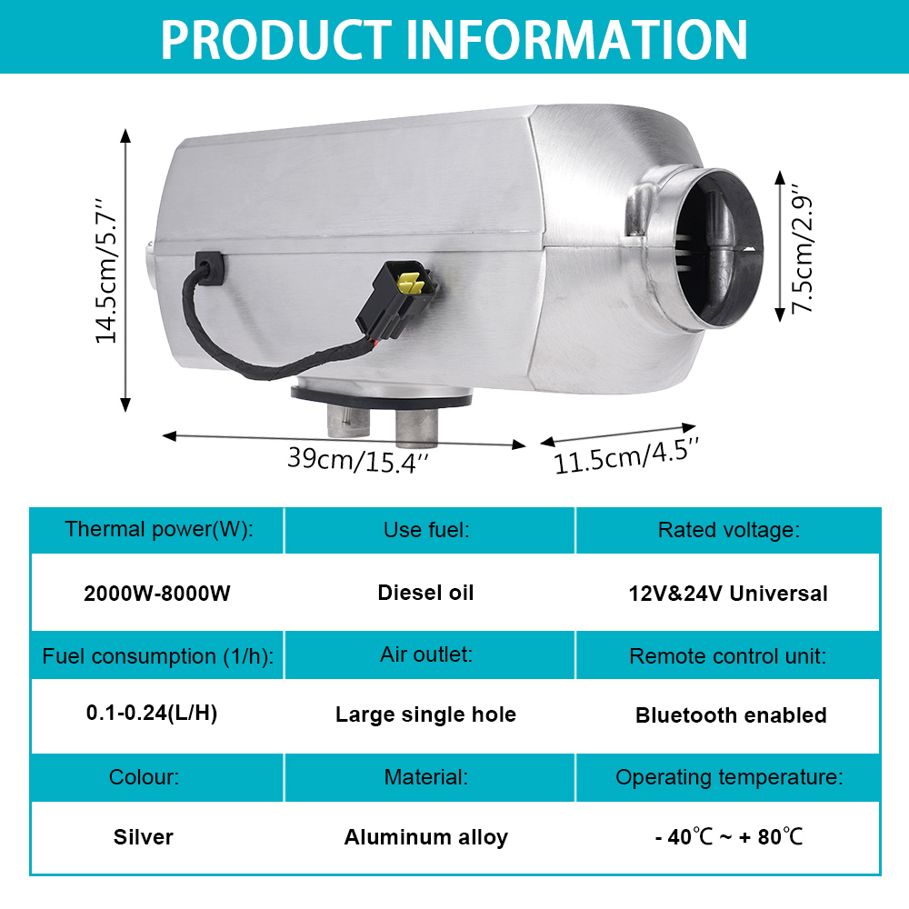 Diesel Air Parking Heater 2/5/ - đánh giá và giá Diesel Parking Heater 8Kw 24V