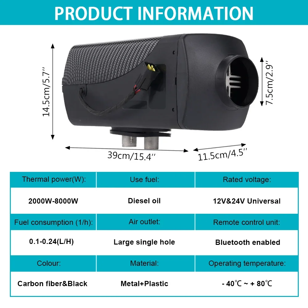 5KW Diesel Air Heater bluetoot - đánh giá và giá Air Diesel Heater 5Kw Bluetooth